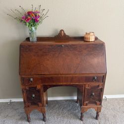 Vintage fall-front Secretary Solid Wood Desk