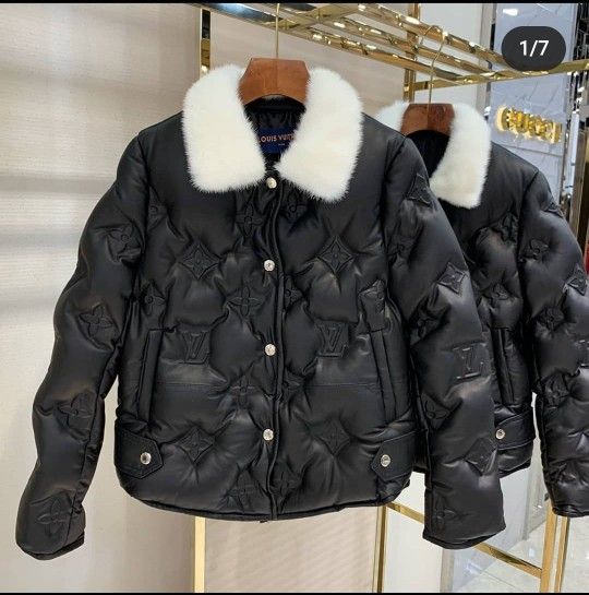 Louis Vuitton Leather Jacket & Fur Collar Coat