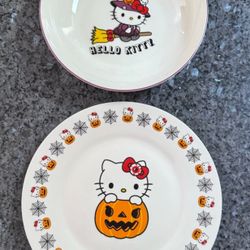 Hello Kitty Halloween Ceramic Plate/Bowl Set
