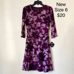 Kate & Lily Purple Floral Dress Size 6