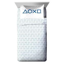 New PlayStation X-Ray Kids 4 Piece White Bed Sheet Set, Full Gamer