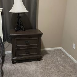 Night Stand With 2 drawers and  Lamp 