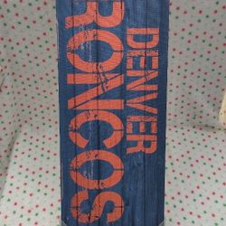 NFL Denver Broncos Wall Sign Canvas on Wood Frame  29.5"x9.5"  NFL Wall Art