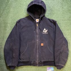 Vintage Carhartt navy hooded jacket