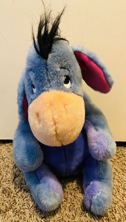 Eeyore Donkey Plush 11" With Detachable Tail Pink Bow Disney Store Exclusive