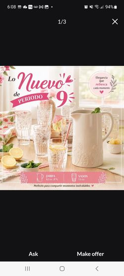 JUEGO DE JARRA Y 8 VASOS WILDFLAWER PRINCESS HOUSE 🌷 ⚘️