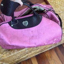 NEW!!!Beautiful Girly Duffle Bag Eith Wheels And Handle Bar