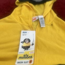 Unisex Hooded Minion Pirate Fleece Pajamas Union Suit One Piece Costume M B10