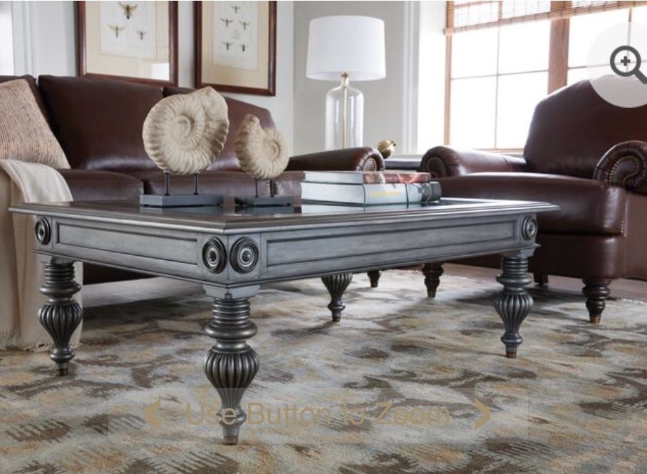 Windward coffee table Ethan Allen tamarind
