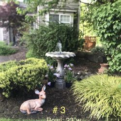 New Concrete bird baths and other yard art - See individual prices below in the Description.