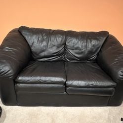 Black Leather Couch 