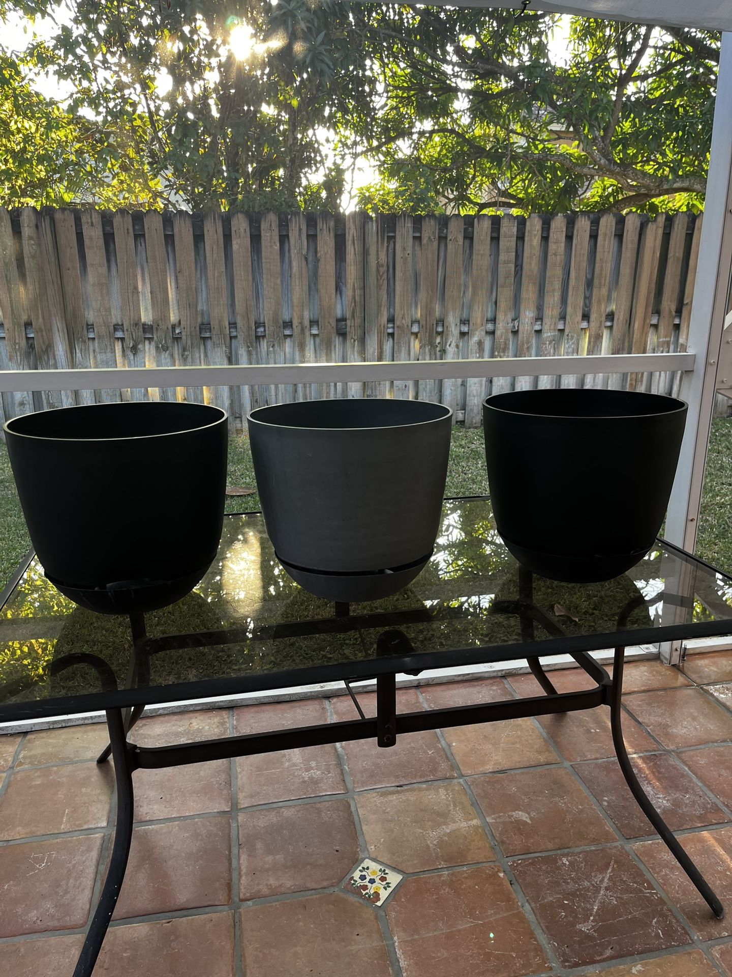 3 Large Plastic Plant Pots 16” From Target 