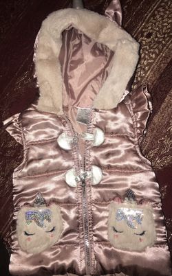 Girls 2T 100% Polyester Zip Up And Button Hoodie