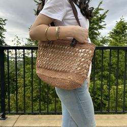 Soft Brown Handmade Summer Tote - Lightweight & Chic 