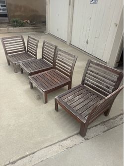 4 wooden patio chairs