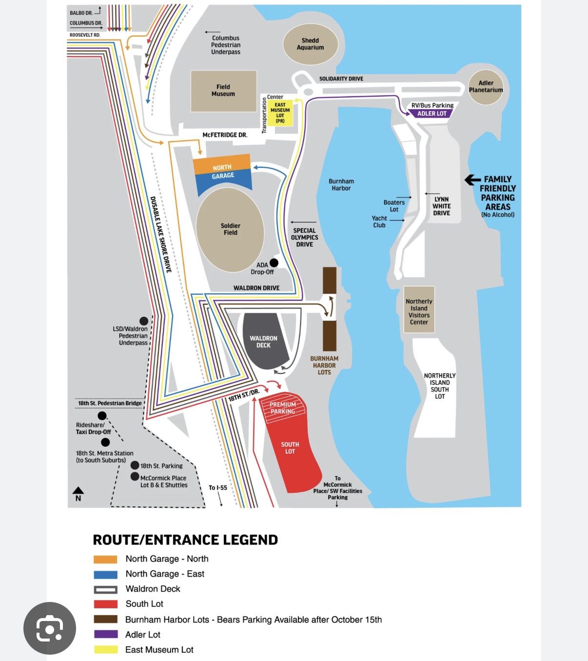 BEARS PACKERS PARKING PASS - ADLER LOT