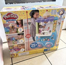 Play-Doh Kitchen Creations Ultimate Ice Cream Truck Playset with 27 Accessories, 12 Cans, Realistic Sounds