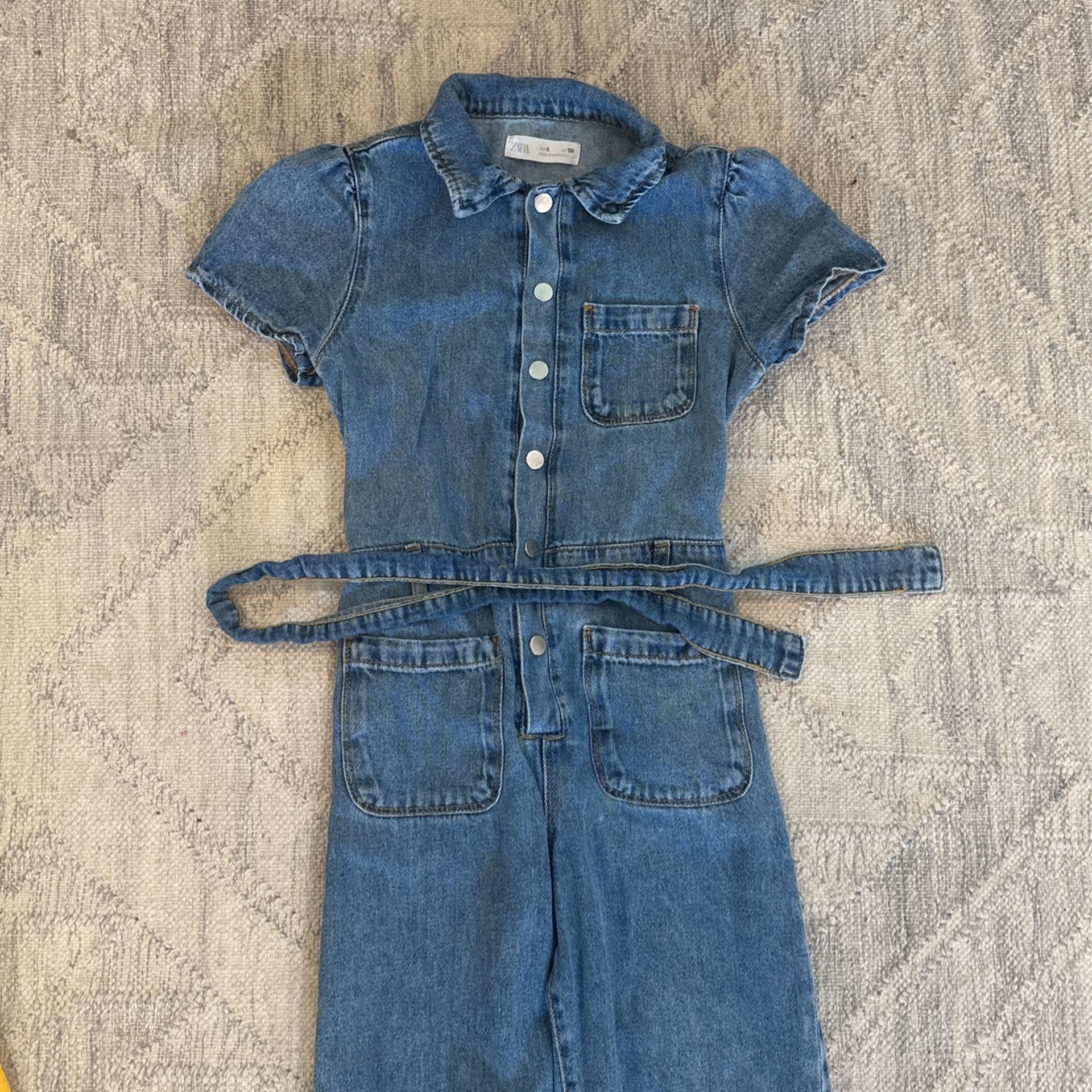 Zara Girls Denim Jumpsuit Size 8