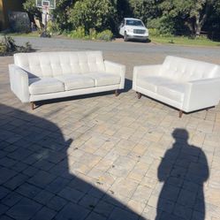 White Sofa & Love Seat Set