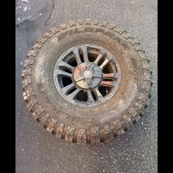 1 X 33x12.50r15LT 5x4.5 5x114.3 Rim Wheel With Good 90%  FALKEN WILDPEAK M/T Tires Treads