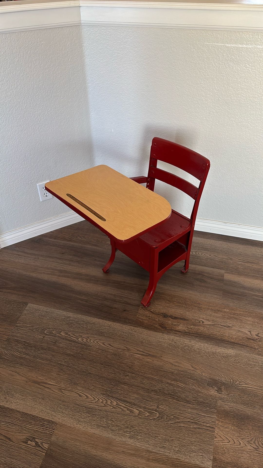 Red Child’s Desk With Storage
