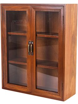 Brown Vintage Solid Pine Wood Countertop Medicine Cabinet 14.5” x5.2” x18"- Brand New in Box