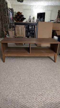 Wood Coffee Table with Open Shelves