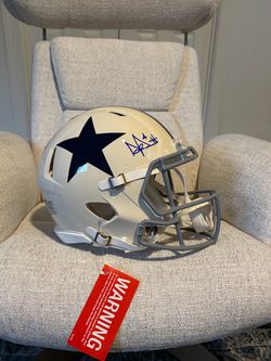 Signed Dak Prescott Dallas Cowboys retro helmet