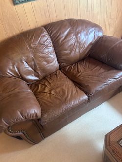 Leather loveseat