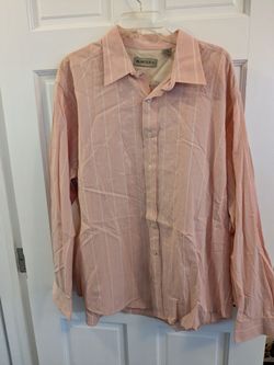 Bluesur+ Pink Striped Button-Up Dress Shirt