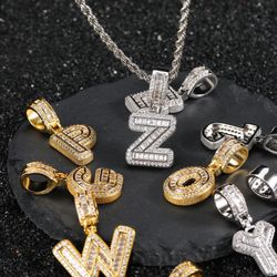 Cubic zirconia Letter Charms 