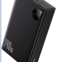 Baseus 140W Portable Power Bank Charger, 24000mAh Fast Charging Battery with 3 Ports for Laptops, 2 USB-C and 1 USB-A, LED Digital Display, Compatible