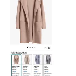 Brand New W/tags Cardigan Sweater Open Front Knit Long Dressy Casual Jacket Coat Size M
