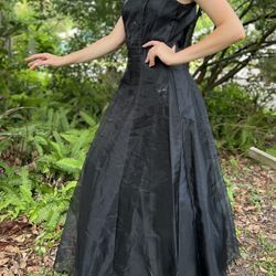 vintage butterfly dress Aspeed butterfly black maxi dress