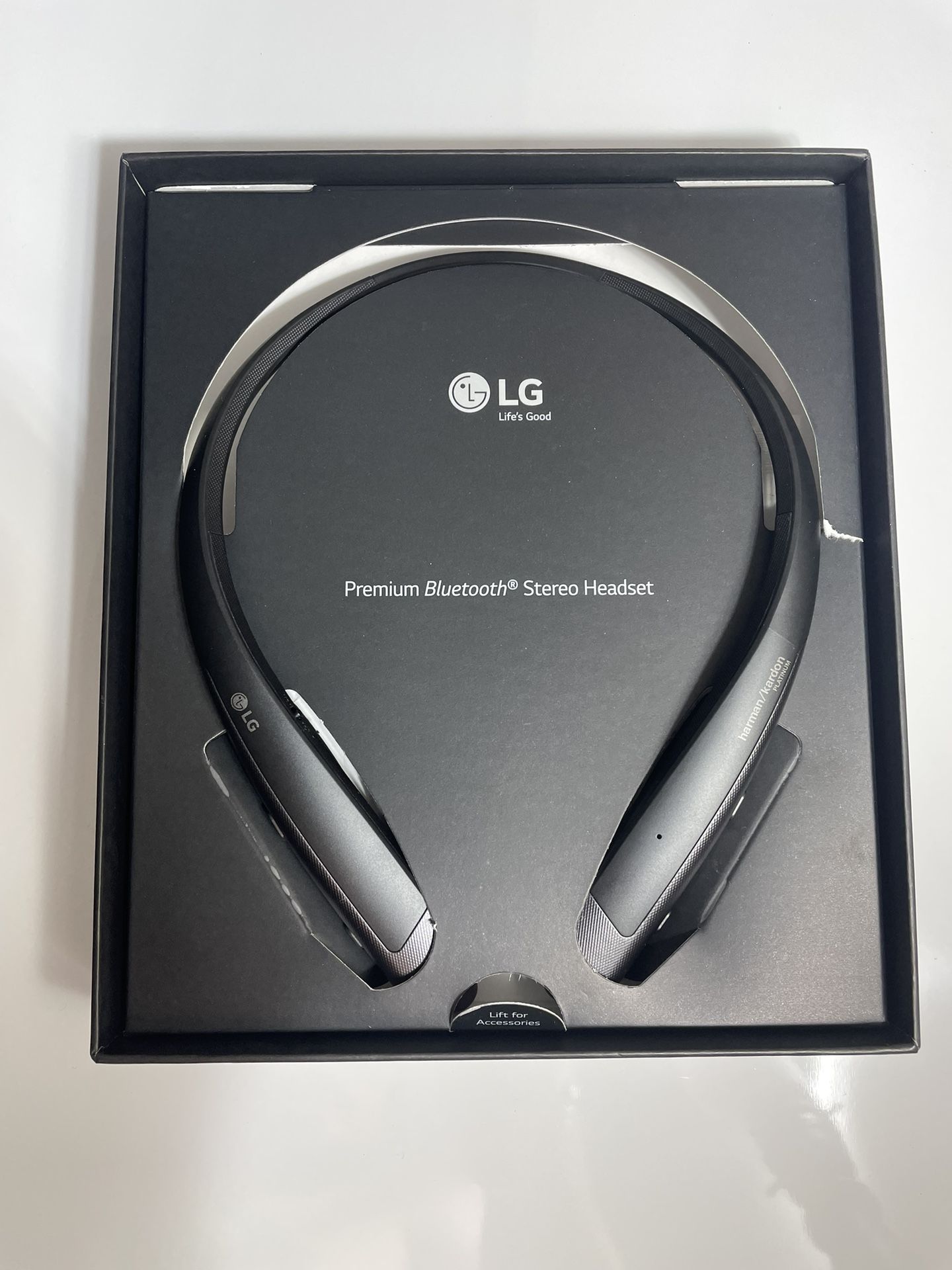 LG - Bluetooth Headset TONE PLATINUM+ Black