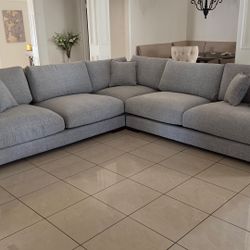 L-SHAPED GREY SECTIONAL PICK UP TODAY 126”x126”