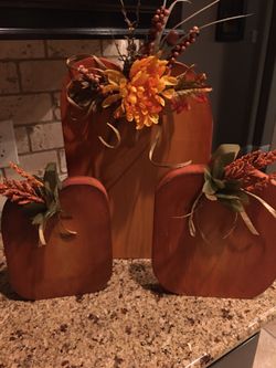 Beautiful real wood pumpkins