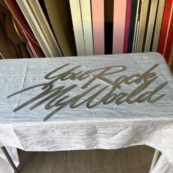 You Rock My World 3’ Wood Laser Cut Sign 