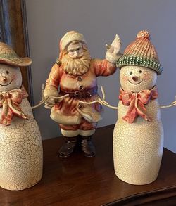 Mr & Mrs Snowman and Santa Claus