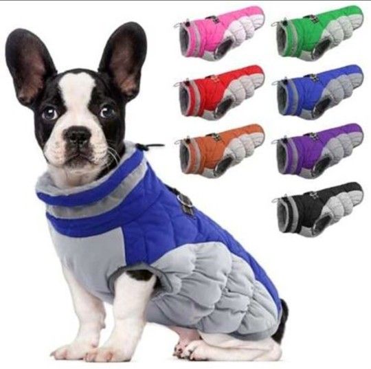 NEW* Blue Dog Coat With Harness (Small)