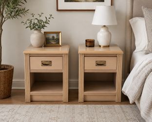 Vintage Light Wood MCM Nightstands