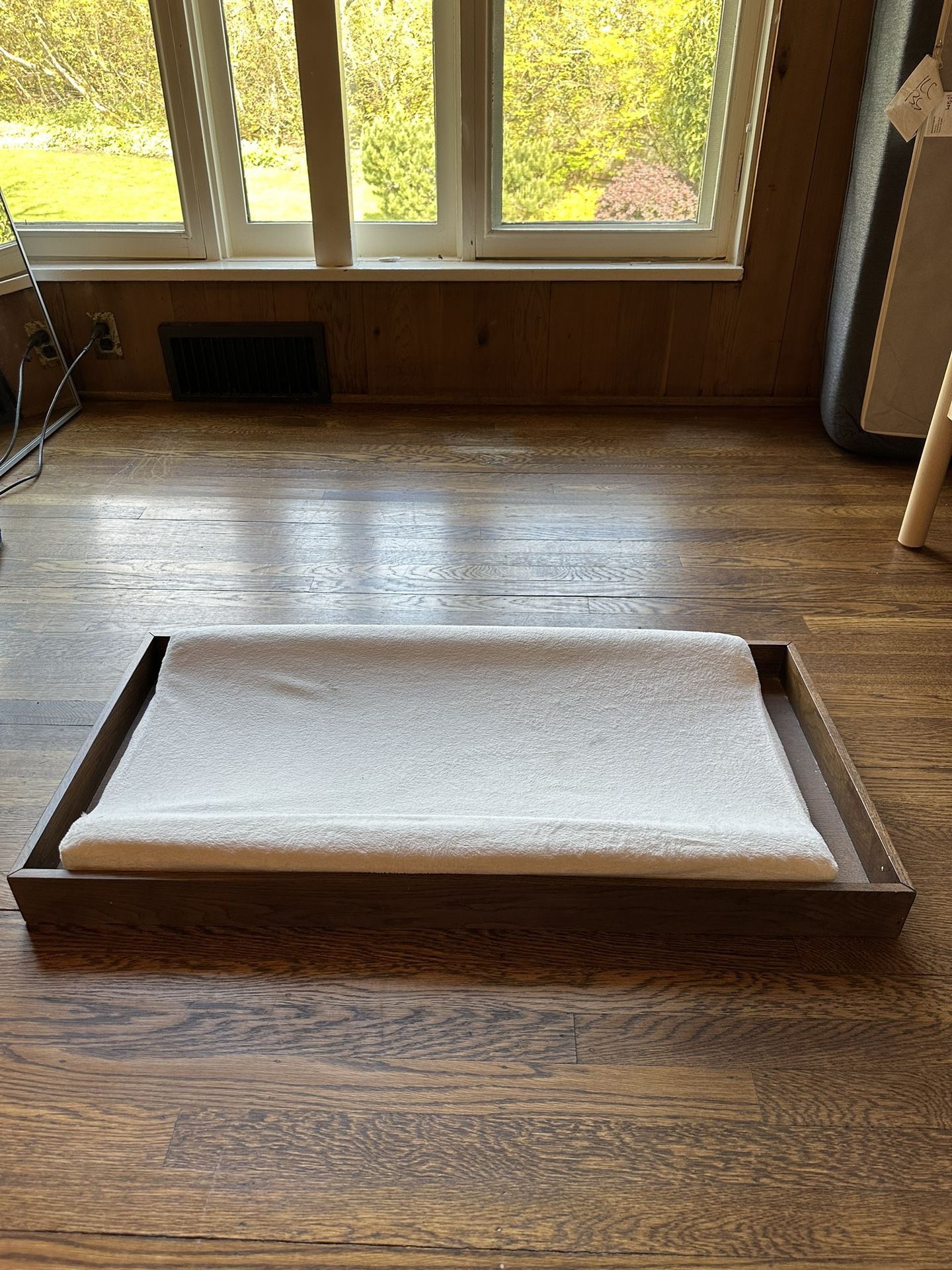 Wooden Changing Station With Pad For Baby