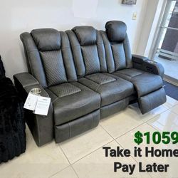 FYNE-DYME SHADOW POWER RECLINING SOFA