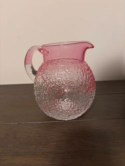 Pink Cranberry Glass Pitcher