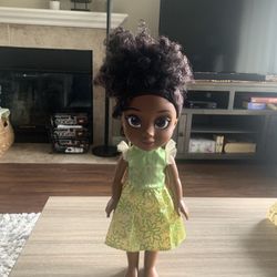 NWOT Jakks Pacific Inc Disney Princess My Friend Tiana Youth Doll 14" In Curly Kinky Hair