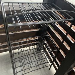 Sturdy Metal Rack Stand Wine Plants Shelf Organizer