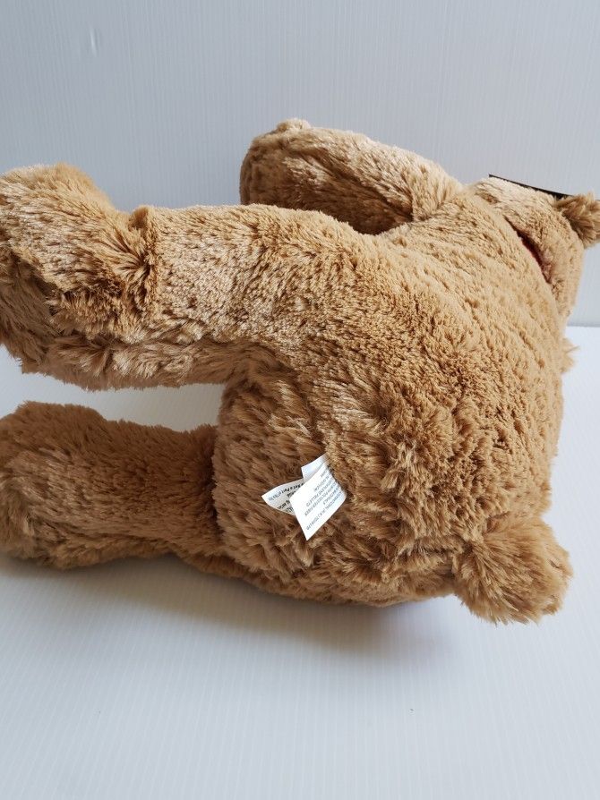 Quinn The Bear Teddy Bear Quinn Brown Plush Bear With Scarf. Condition is Used With Tags 20"
