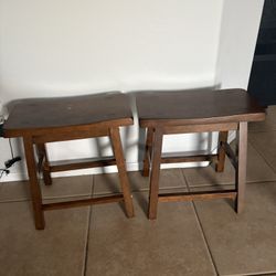 Brown Wooden Bar Stools