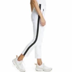 NWT Rag & Bone Pants Simone White Ankle High Rise Zipper Side Stripe Size 10