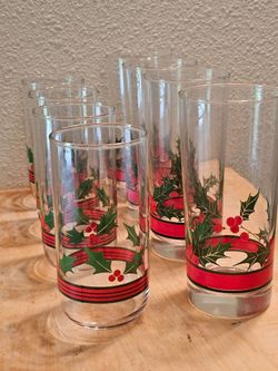 Libbey Holly & Berries glasses